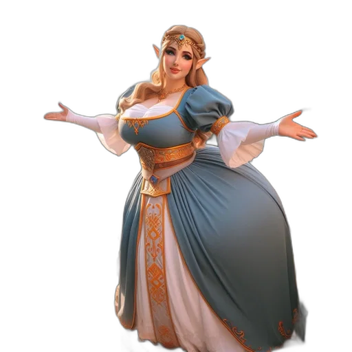 dress, staff, concept art, fantasy art transparent PNG cut-out