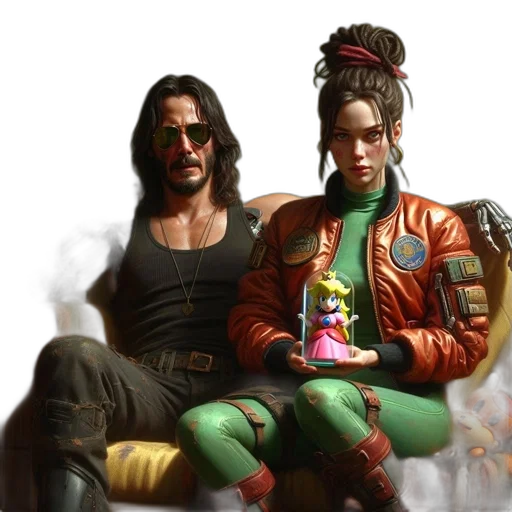 jacket, concept art, cyberpunk, fantasy art transparent PNG cut-out