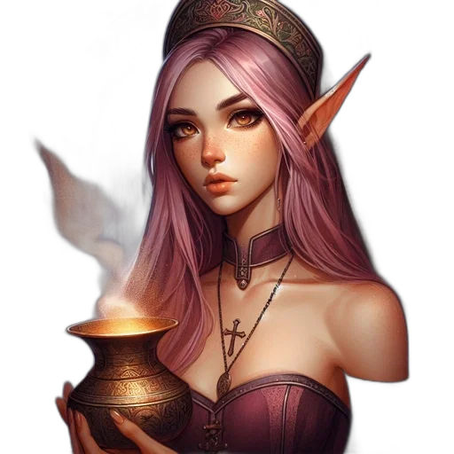 staff, jewelry, face, fantasy art transparent PNG cut-out