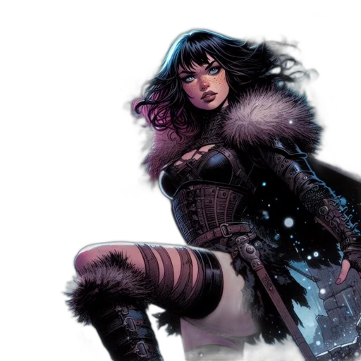 comic book art, concept art, fantasy art, female transparent PNG cut-out