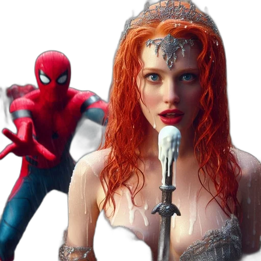 concept art, comic book art, two, figures transparent PNG cut-out