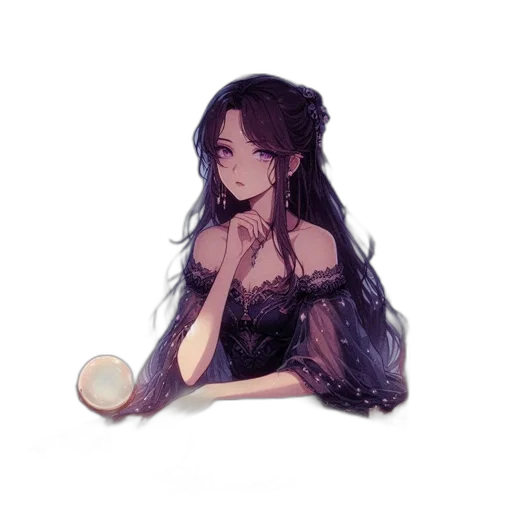 dress, jewelry, staff, crown transparent PNG cut-out