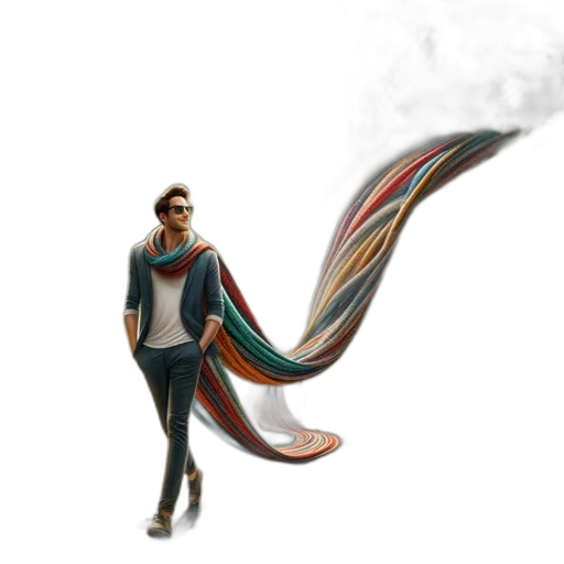 jacket, dragon, staff, umbrella transparent PNG cut-out