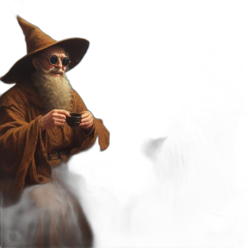 staff, hat, creature, sword transparent PNG cut-out