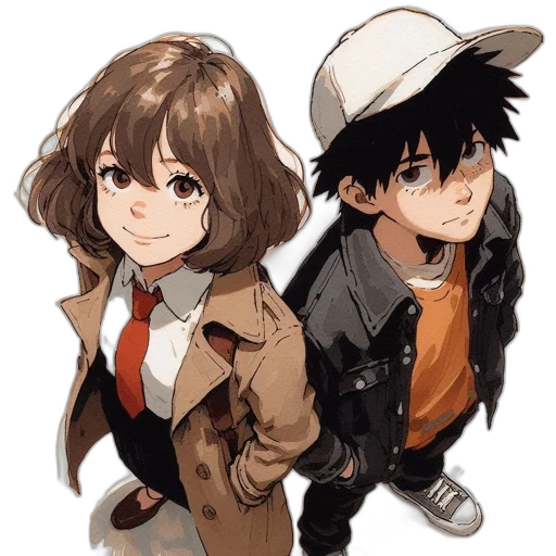 jacket, hat, anime, concept art transparent PNG cut-out
