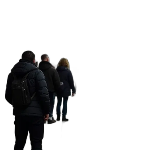 jacket, staff, umbrella, robot transparent PNG cut-out