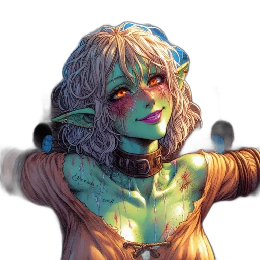 creature, face, robot, staff transparent PNG cut-out