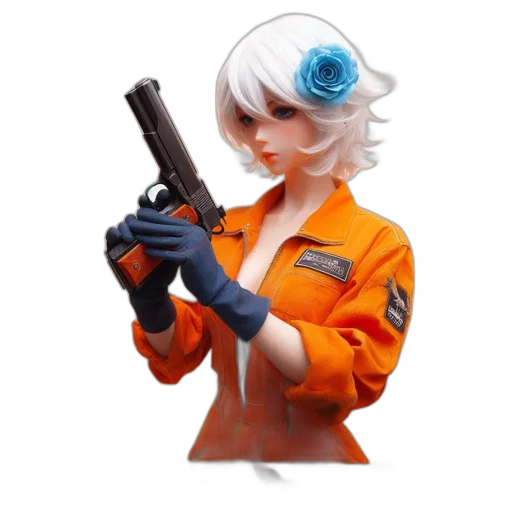 jacket, weapon, staff, robot transparent PNG cut-out