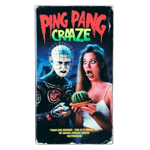 vhs, tape, cover, ping transparent PNG cut-out