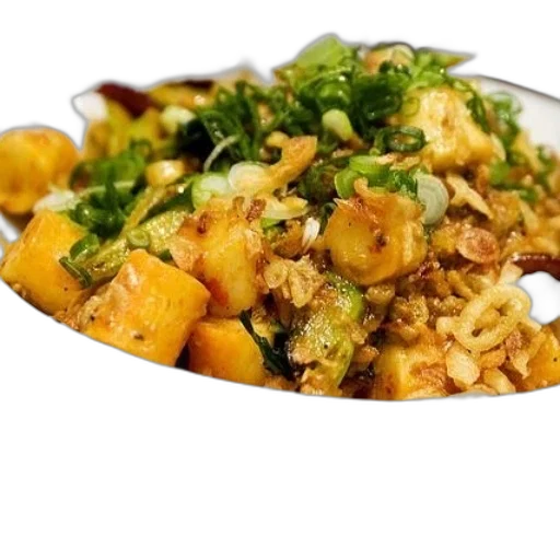 food, bowl, tofu, stir-fry transparent PNG cut-out