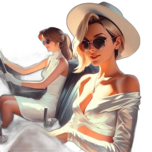 hat, dress, concept art, photorealistic transparent PNG cut-out
