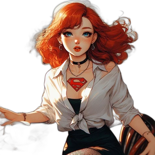 dress, staff, face, comic book art transparent PNG cut-out