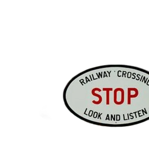 railway, crossing, sign, words transparent PNG cut-out