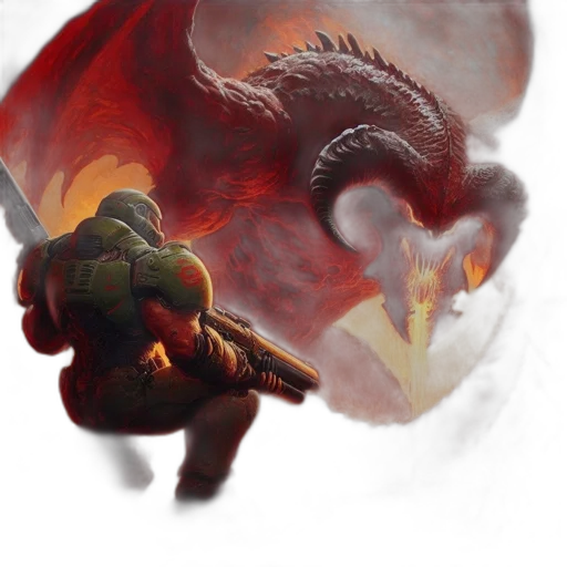 dragon, sword, concept art, fantasy art transparent PNG cut-out