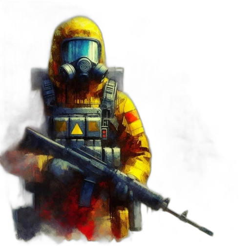weapon, robot, staff, jacket transparent PNG cut-out