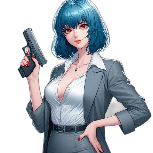 weapon, staff, jacket, robot transparent PNG cut-out