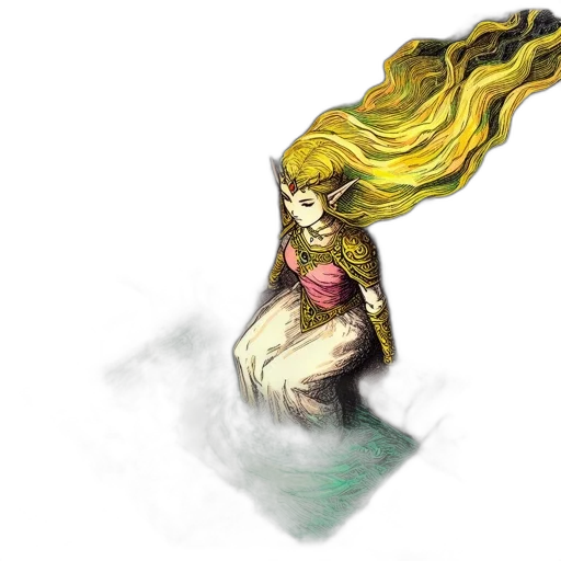 dress, hair, crown, dragon transparent PNG cut-out
