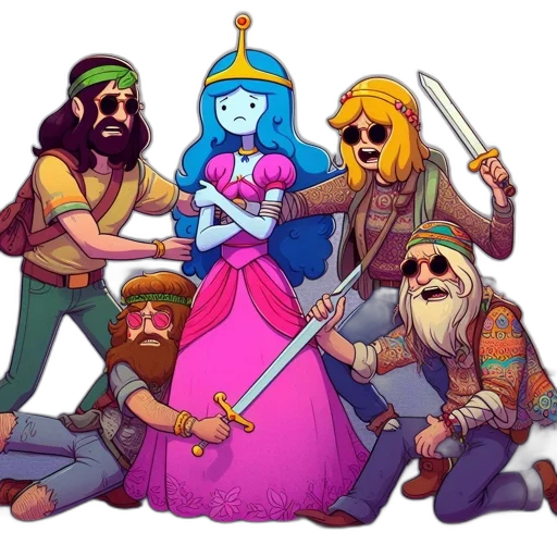 staff, sword, crown, fantasy art transparent PNG cut-out