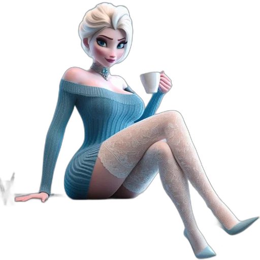 dress, robot, concept art, 3d render transparent PNG cut-out