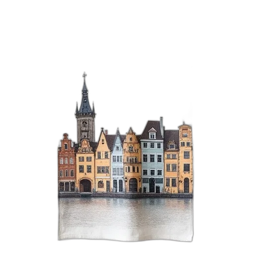 building, umbrella, furniture, watercolor transparent PNG cut-out