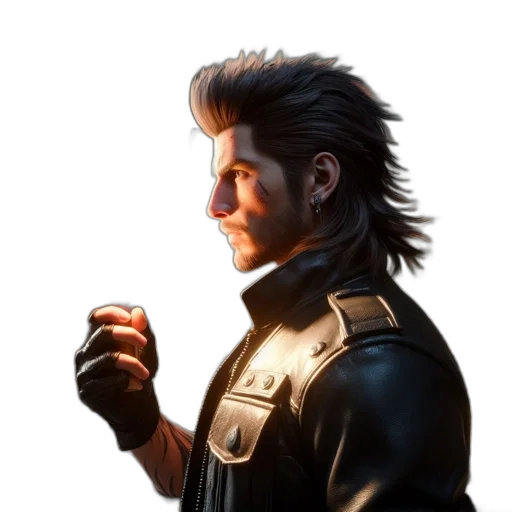 jacket, face, staff, hair transparent PNG cut-out