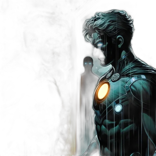 comic book art, concept art, two, men transparent PNG cut-out