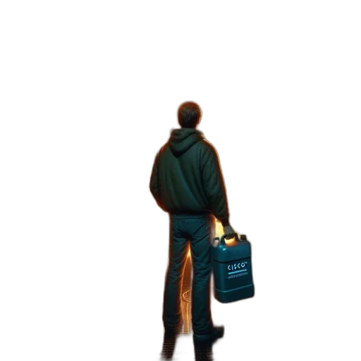 jacket, staff, umbrella, robot transparent PNG cut-out