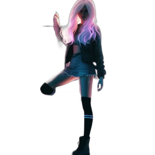 jacket, staff, weapon, hair transparent PNG cut-out