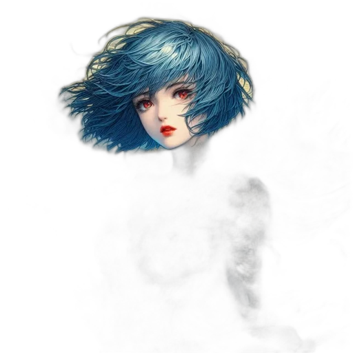 hair, staff, face, creature transparent PNG cut-out