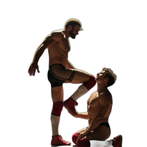 3d render, concept art, fire, wrestler transparent PNG cut-out