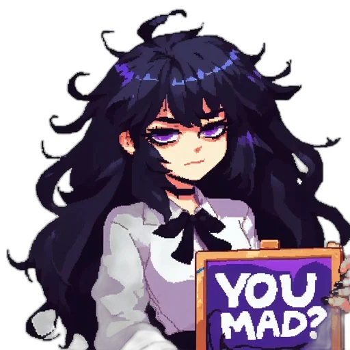 face, hair, pixel art, anime transparent PNG cut-out