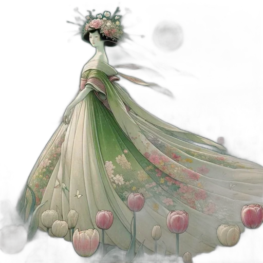 dress, crown, flower, jewelry transparent PNG cut-out