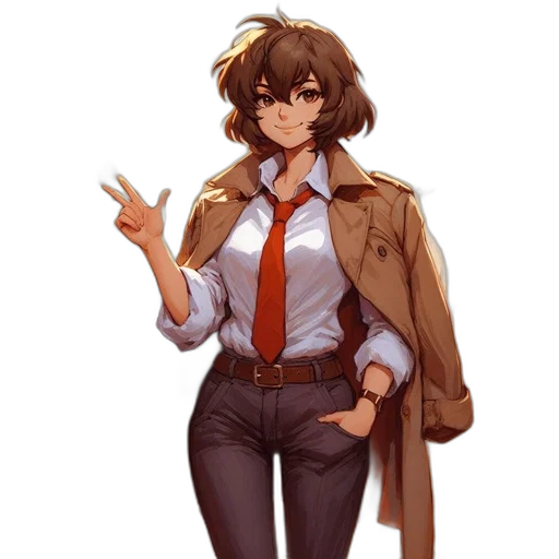 jacket, staff, dress, weapon transparent PNG cut-out
