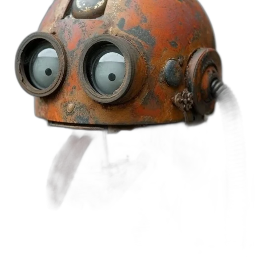 robot, mask, hat, staff transparent PNG cut-out
