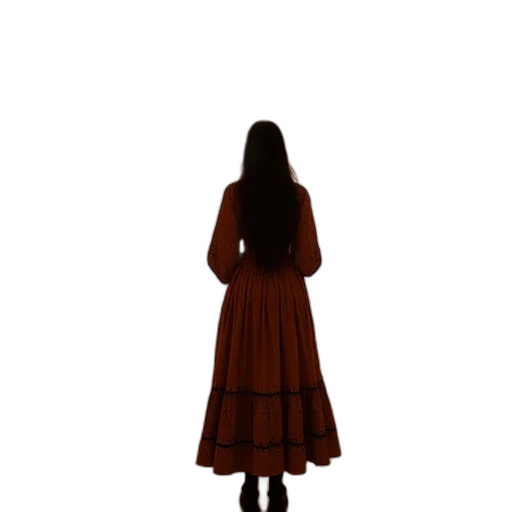 dress, staff, hair, jacket transparent PNG cut-out