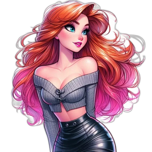 dress, hair, cartoon, fantasy art transparent PNG cut-out