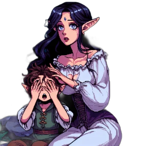 staff, creature, pixel art, fantasy art transparent PNG cut-out