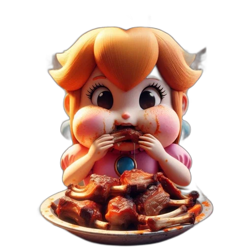 food, face, crown, 3d render transparent PNG cut-out
