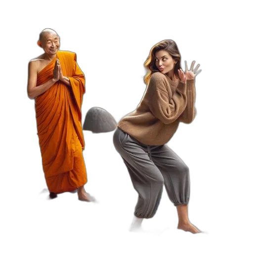 concept art, zen, garden, meditating transparent PNG cut-out