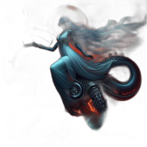 dragon, creature, hair, weapon transparent PNG cut-out