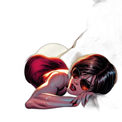 hair, comic book art, concept art, fantasy art transparent PNG cut-out