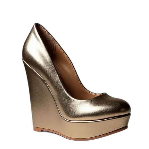 shoes, golden, metallic, leather transparent PNG cut-out