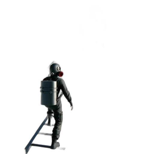 robot, staff, 3d render, concept art transparent PNG cut-out