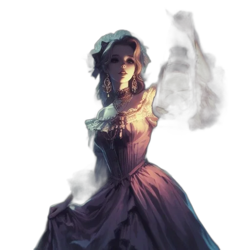 dress, staff, crown, face transparent PNG cut-out