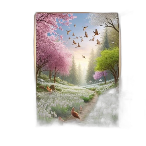 tree, photorealistic, fantasy art, oil painting transparent PNG cut-out