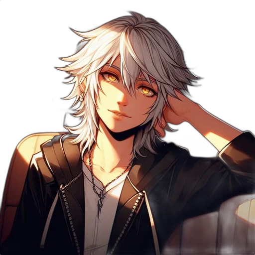face, jacket, staff, anime transparent PNG cut-out