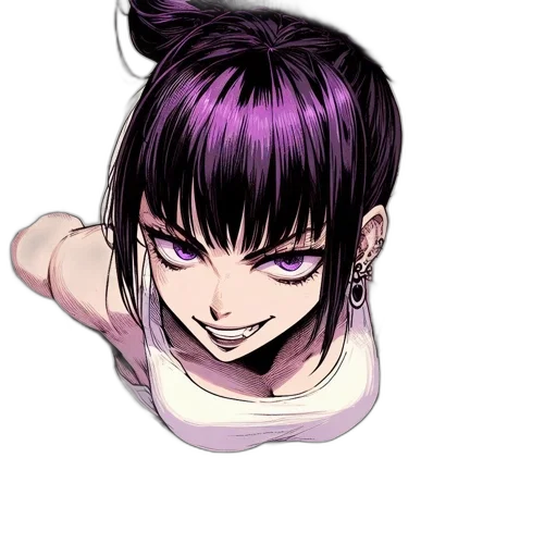 face, hair, weapon, creature transparent PNG cut-out