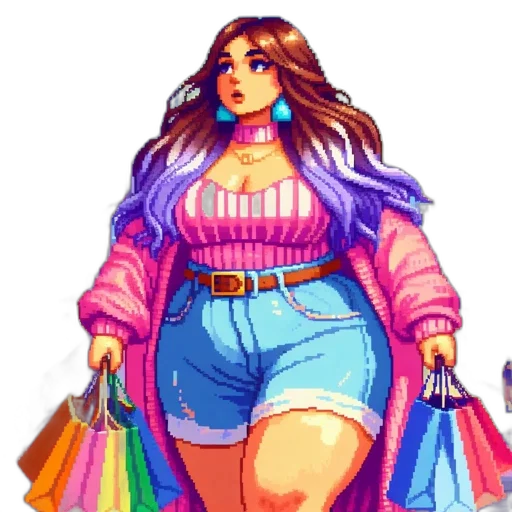 dress, jacket, vaporwave, pixel art transparent PNG cut-out