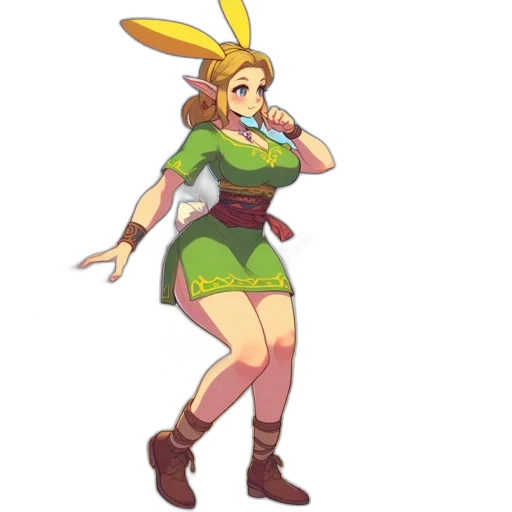 dress, staff, animal, pixel art transparent PNG cut-out