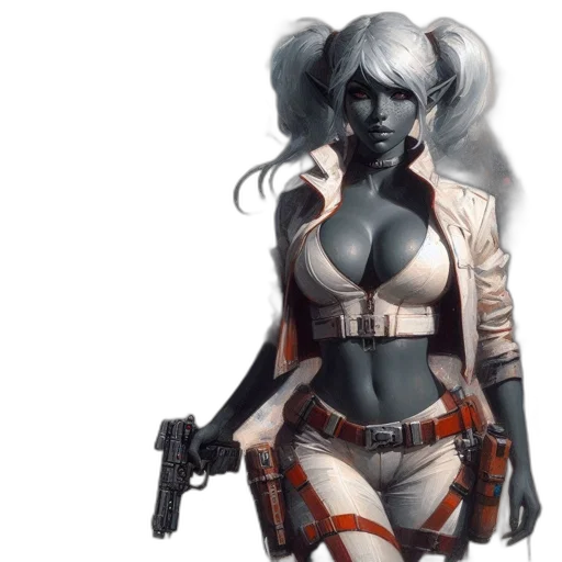 concept art, cyberpunk, comic book art, fantasy art transparent PNG cut-out